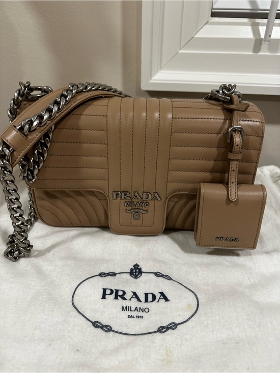 Prada Handbags - Prada Diagramme quilted leather chain flap shoulder bag medium